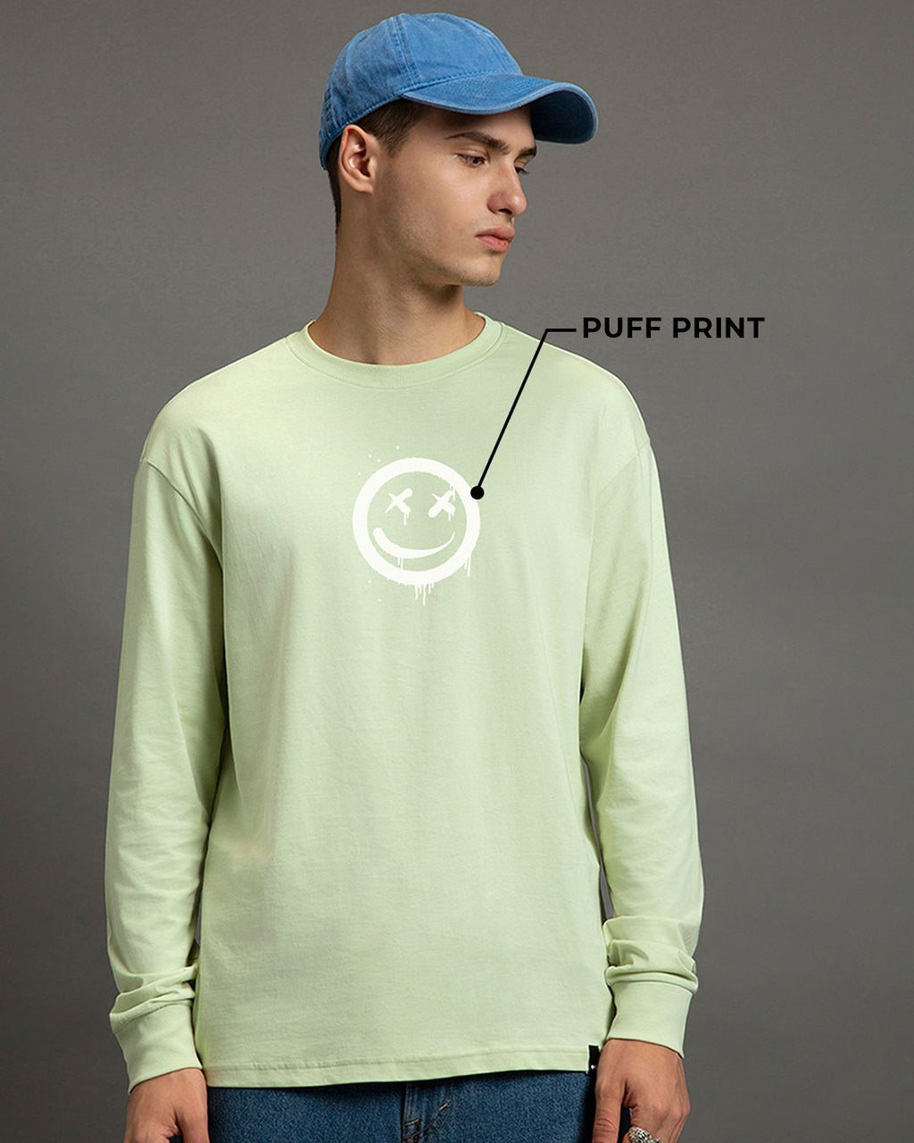 Men's Green Focused Typography Oversized T-shirt 2