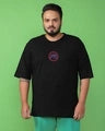 Men's Black Ashura Graphic Printed Oversized Plus Size T-shirt