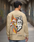 Men's Brown Beast Within Graphic Printed Oversized T-shirt