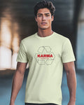 Men's Fog Green Karma Graphic Printed T-shirt 2